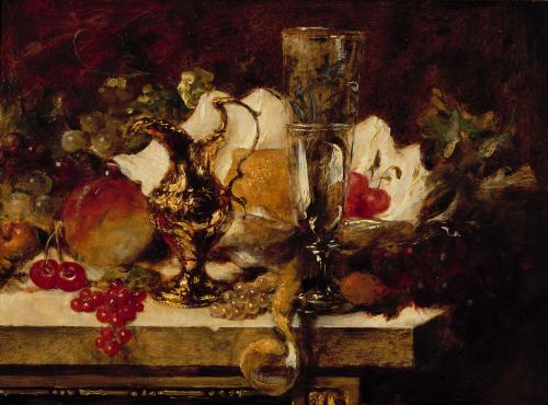 Still-life with Glass, Gilt Ewer, and Fruit