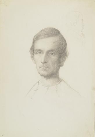 Self-portrait (?)  with Sketch of D. G. Rossetti