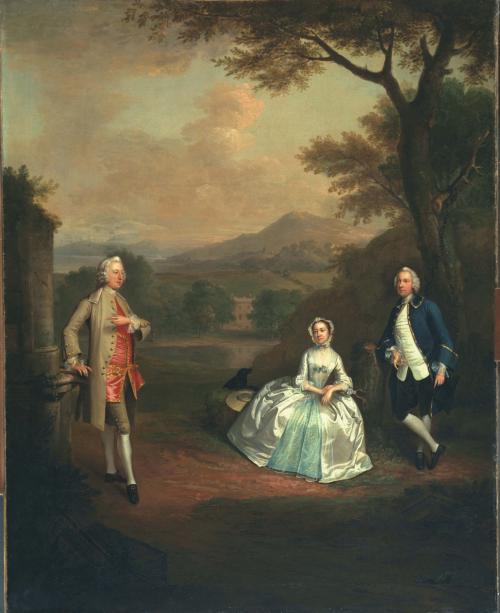 Sir George Lyttelton, Bart., later Baron Lyttelton, with Lt. Col. Richard Lyttelton, later Gen. Sir Richard Lyttelton, K.B., and Rachel (Russell), Duchess of Bridgwater