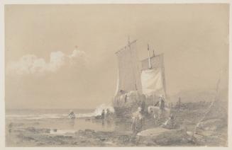 Coastal Scene with Boats and Figures
