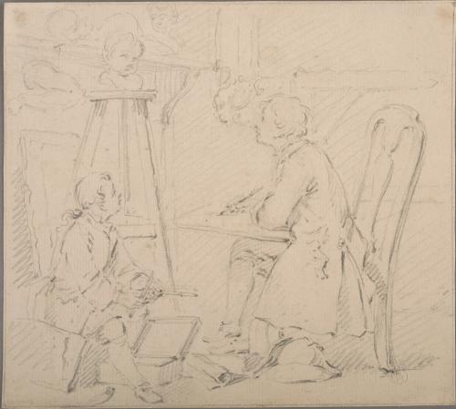 Young Artists: Boy Sketching and Boy Sharpening a Pencil