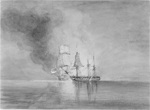 Battle Between Two Man-of-War Ships
