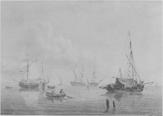 Man-of-War and Fishing Craft in a Calm