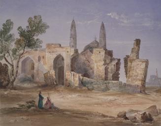 View at Scinde, Half-ruined Buildings with Two Towers