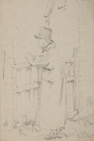 Man Leaning on a Fence
