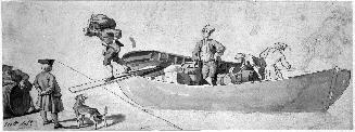 Men Unloading a Ship's Barge