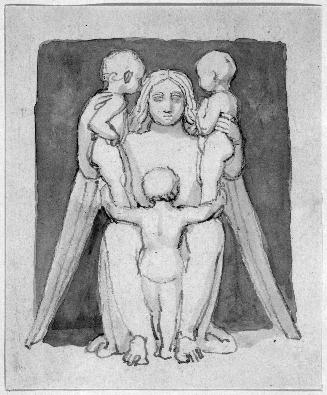 Standing Angel with Three Children