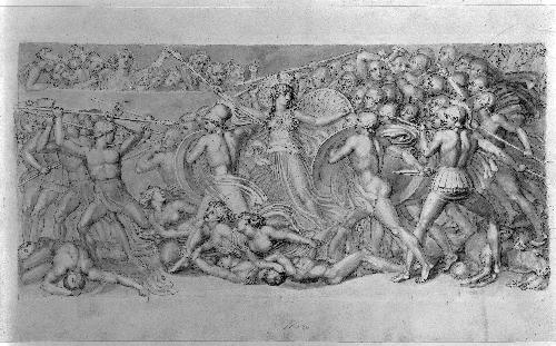 Design for Shield of Achilles, Portion Depicting War