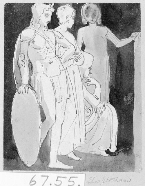 Three Figures in Classical Dress