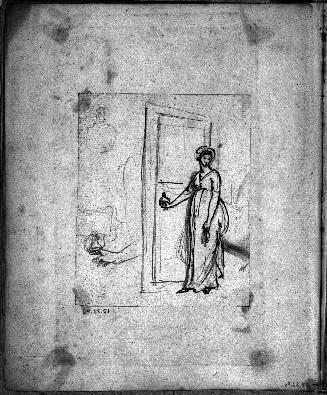 Woman Standing at a Door