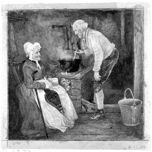 Old Couple in a Cottage Kitchen