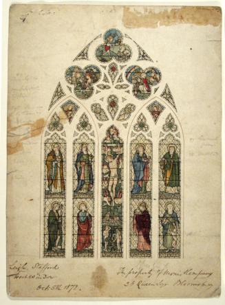 Four Figure Windows; Christ on Cross; Adam & Eve; Sacrifices of Abel; Abraham and Noah