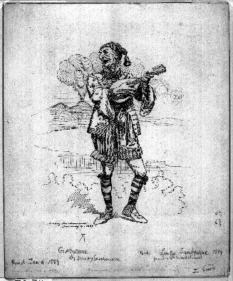 Grand Old Mandolinist, cartoon of Gladstone