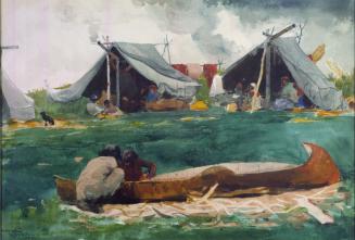 Indians Making Canoes (Montagnais Indians)