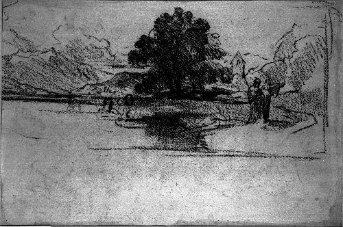 Lake Landscape with Figures