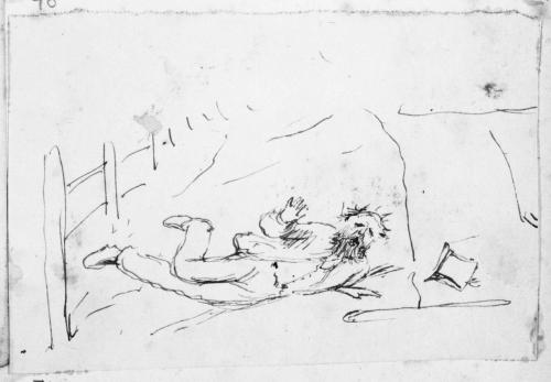 Man Falling Near a Fence