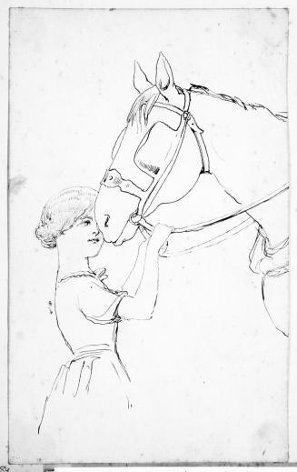 Girl Holding a Horse
