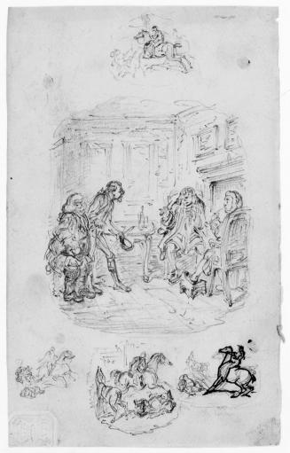Four Men Before a Fireplace