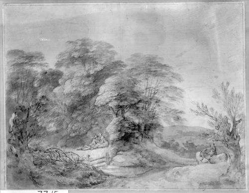 Wooded Landscape with Rustic Lovers