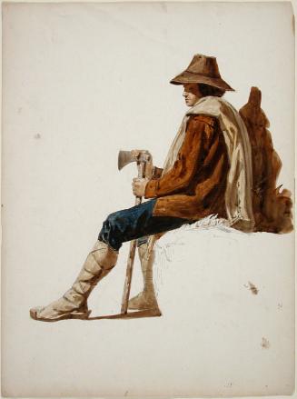 Seated Male Figure Holding an Axe