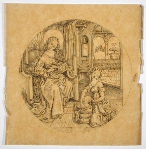 Virgin and Child Being Bathed