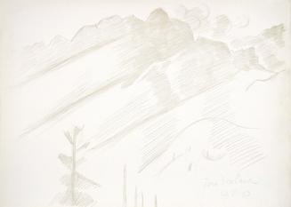Mountain Landscape with Clouds and Trees
