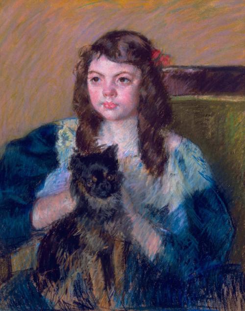Françoise Holding a Little Dog