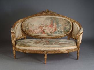 Tapestry-Covered Settee