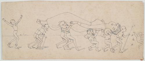 Fairy Figures Carrying a Sleeping Girl
