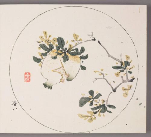 Pomegranate Branch in Round Design