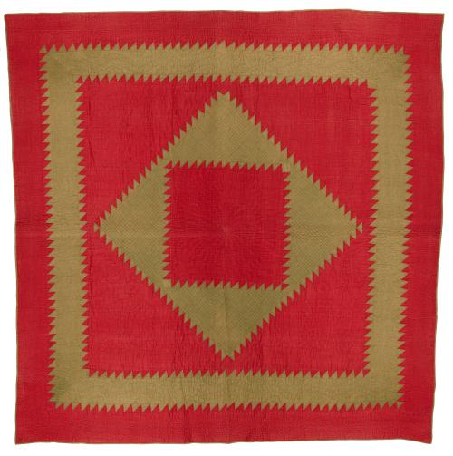 Sawtooth Diamond in a Square Quilt