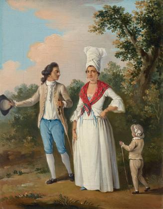Young Couple and Child Promenading, Dominica