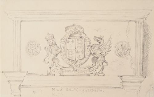 Sketch of an Architectural Panel with the Royal Arms