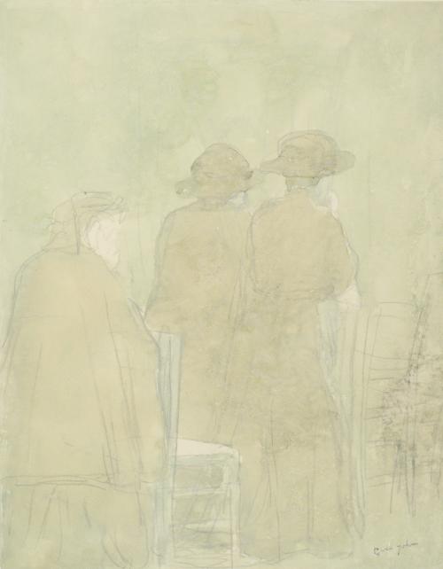 Two Girls and Woman in Church