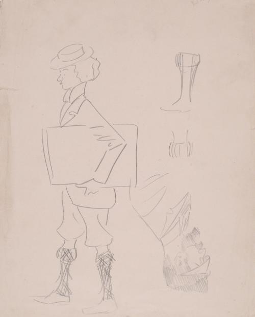 Man with Portfolio and Other Sketches