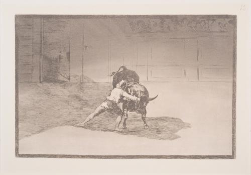 The famous Martincho places the banderillas playing the bull with the movement of his body (El famoso Marincho poniendo banderillas al quiebro)
