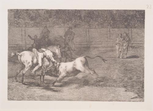 Mariano Ceballos, alias the Indian, kills the bull from his horse (Mariano Ceballos, alias el Indio, mata el toro desde su caballo)