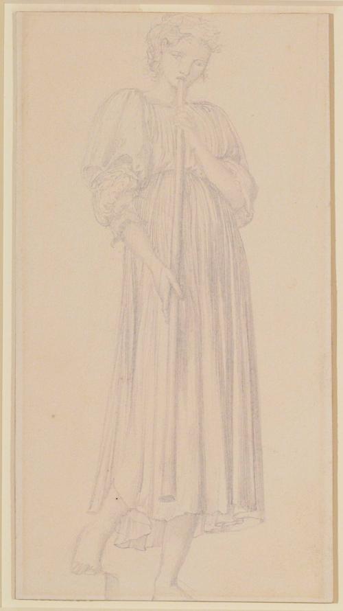 Girl Playing a Pipe