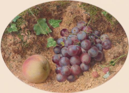 Peach and Grapes