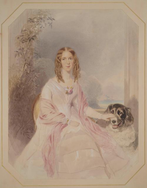 Portrait of a Woman Seated with a Dog