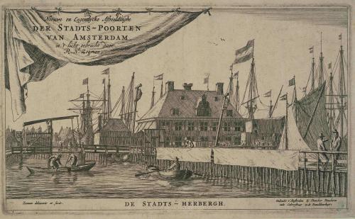View of the Oude Stadsherberg on the IJ in Amsterdam (Gezichte op de Oude Stads Stadsherberg te Amsterdam)