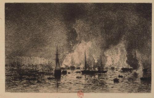 Fire in the Port of Bordeaux, Night of September 28 1869 (Incendie dans le port de Bordeaux, nuit du 28 septembre 1869)