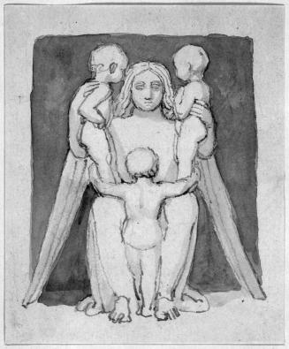 Standing Angel with Three Children