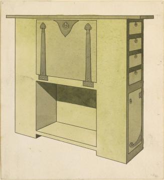 Design for Drop-front Desk with Drawers on Side [room unknown]