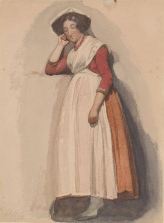 Woman Leaning Against Wall