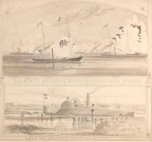 Gunboats Entering Savannah River Above Ft. Pulaski; Loss of Steamer Winfield Scott