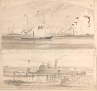 Gunboats Entering Savannah River Above Ft. Pulaski; Loss of Steamer Winfield Scott