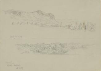 Nyack [upper drawing] Bit of Shore, Opposite Newburgh [lower drawing]