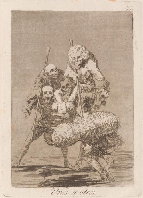 What one does to another (Unos á otros), Plate 77 from Los Caprichos