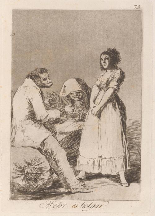 It is better to be lazy (Mejor es holgar), Plate 73 from Los Caprichos